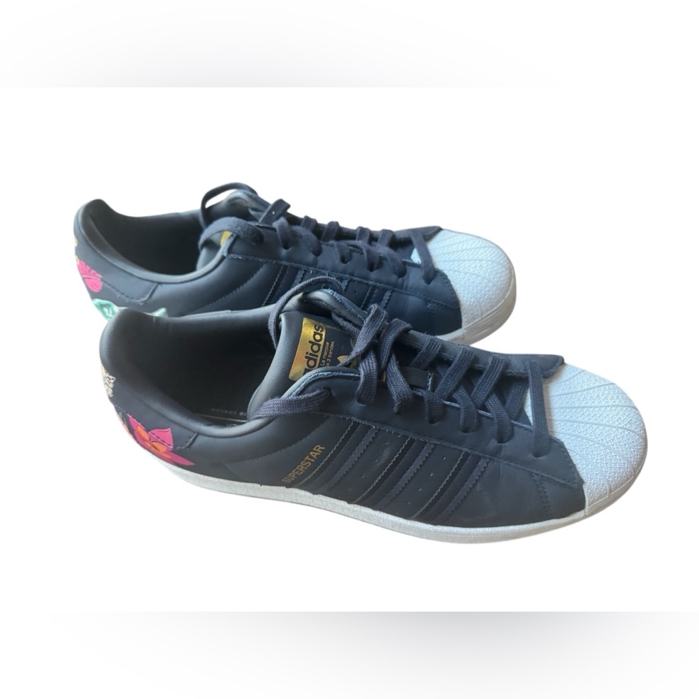Adidas Superstar Black Floral Sneakers - Picture 7 of 8